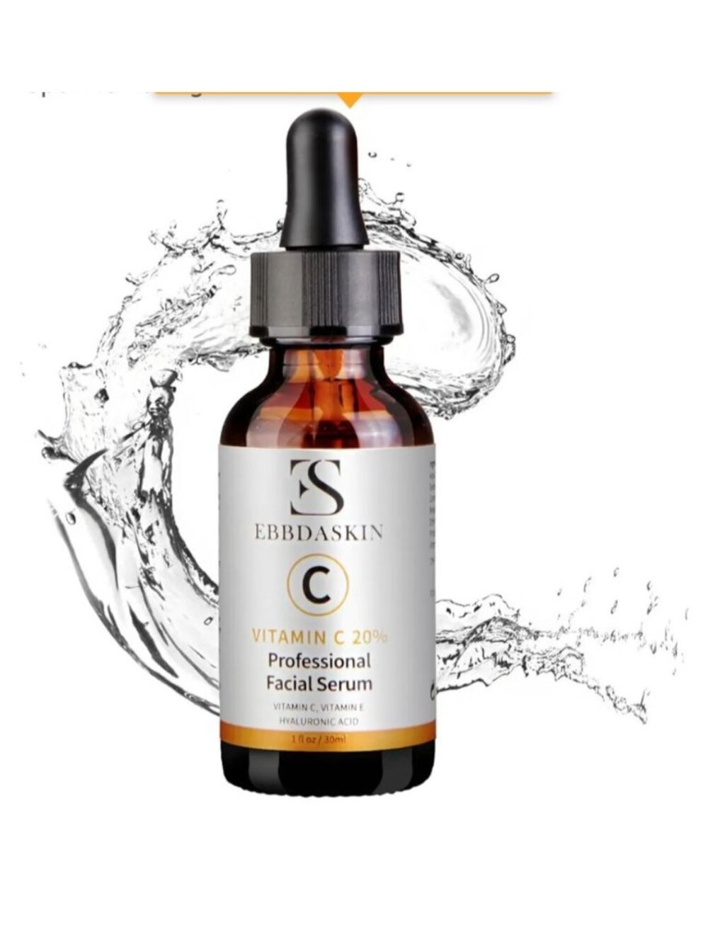 EBBDASKIN Vitamin C Serum 20% For Face 1Oz Hyaluronic Acid Vitamin E Anti-Aging